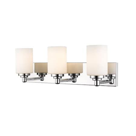 Z-Lite Soledad 3 Light Vanity, Chrome & White 485-3V-CH